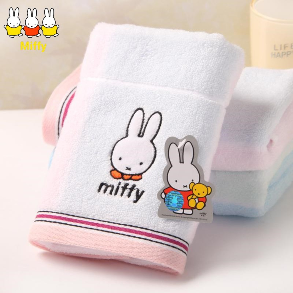 Home Goods Bathroom Accessories - Miffy Tavşan Saf Pamuk Havlu Sevimli