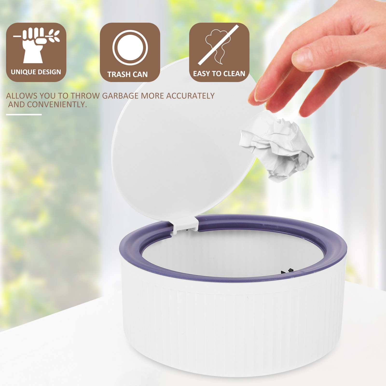 Home Bathroom Design Simple - Masaüstü Çöp Kovası Kompakt Yerden Tasarruf