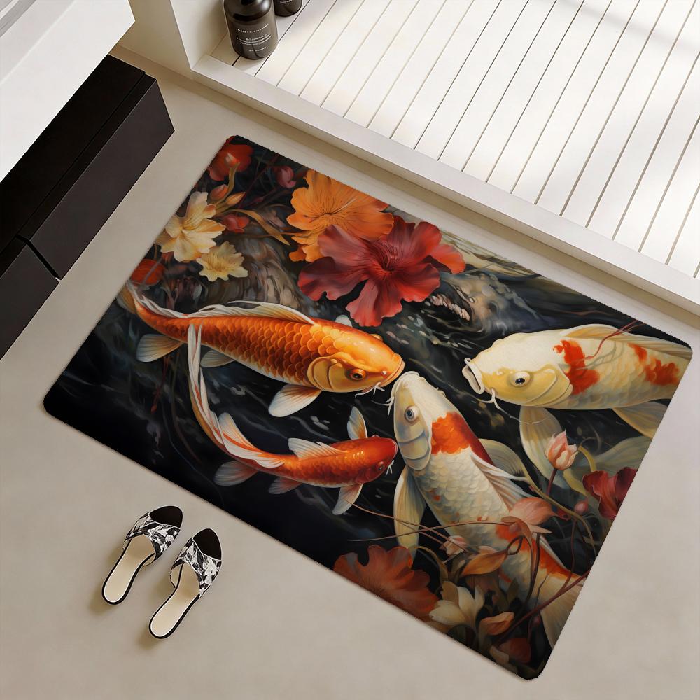 Home Goods Bathroom Rugs - Sizinize iyi şans getiren koi balıkları