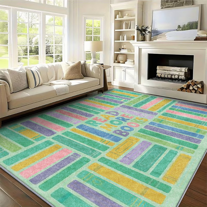 Home Goods Bathroom Rugs - Pastel Gökkuşağı Çizgili İyi Ruh Hali