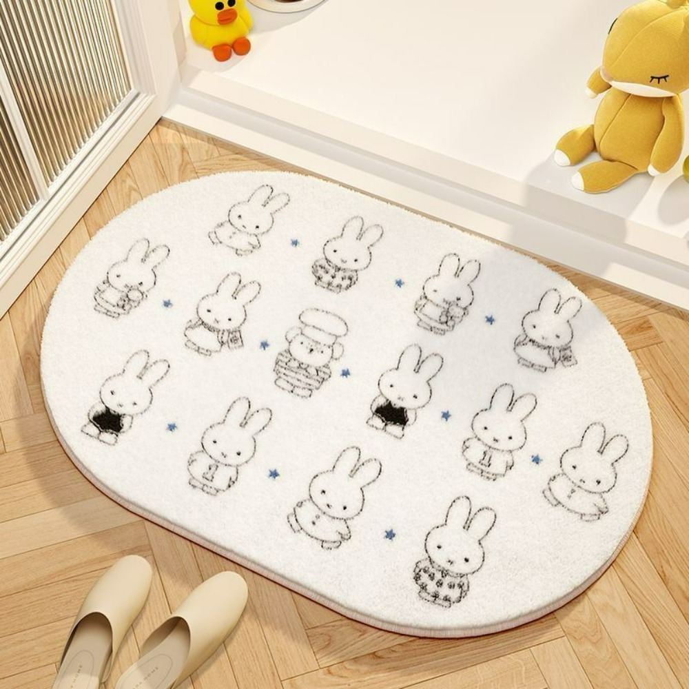 Home Bathroom Floor Mats - Miffy Karikatür Zemin Mat Yumuşak Taklit