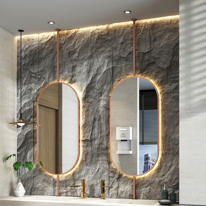 Home Bathroom Glass - Boyutu 60x90 cm Tavan Oval Asılı