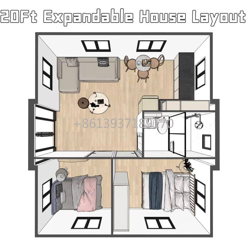 20 fit 2 Yatak Odalı, Tam Dona - Tiny Home Bathroom Kitchen incelemesi ve fiyatı