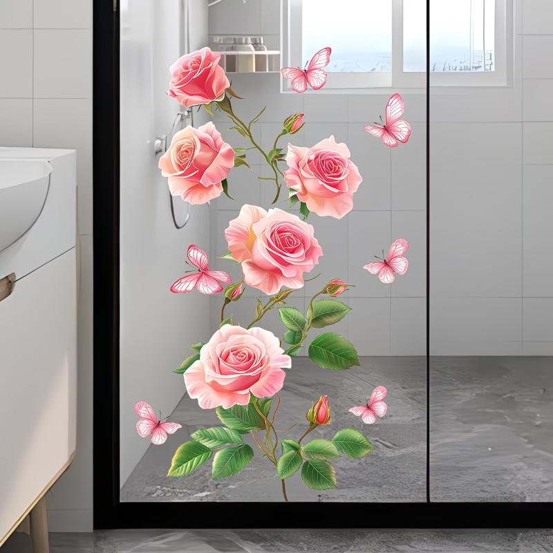 Çıkarılabilir Gül Cam Çıkartma - Home Bathroom Glass incelemesi ve fiyatı