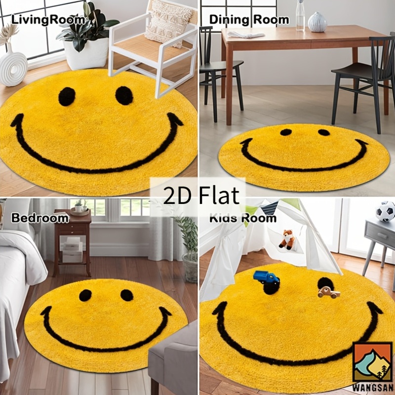 2D Yuvarlak Flanel Halı Gülen  - Home Bathroom Floor Mats incelemesi ve fiyatı