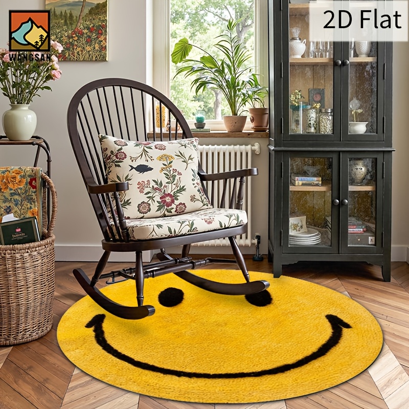 2D Yuvarlak Flanel Halı Gülen  - Home Bathroom Floor Mats incelemesi ve fiyatı