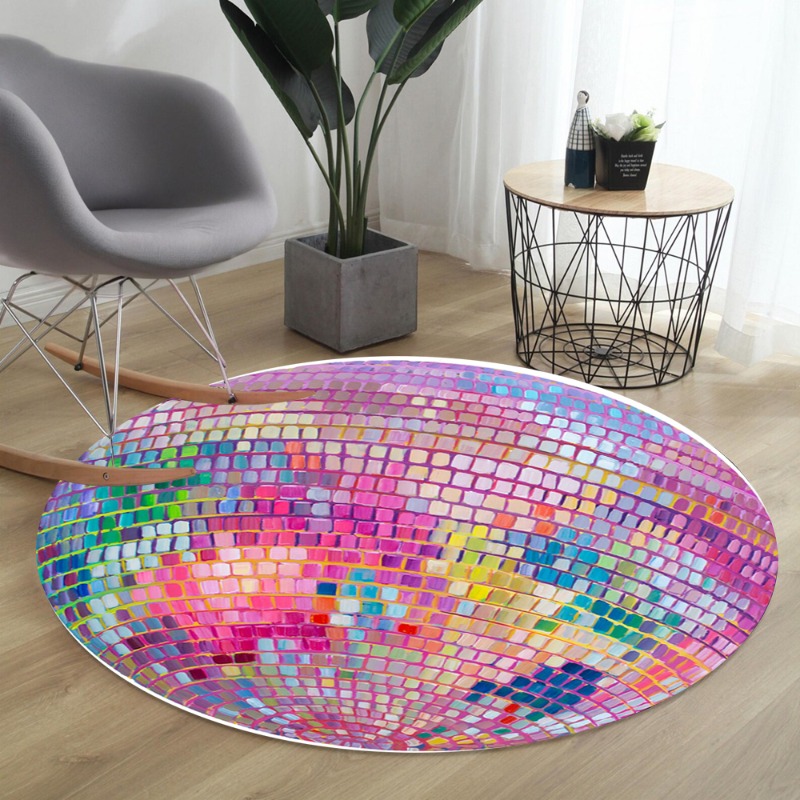 Renkli Kare Desenli Yuvarlak Y - Home Goods Bathroom Rugs incelemesi ve fiyatı