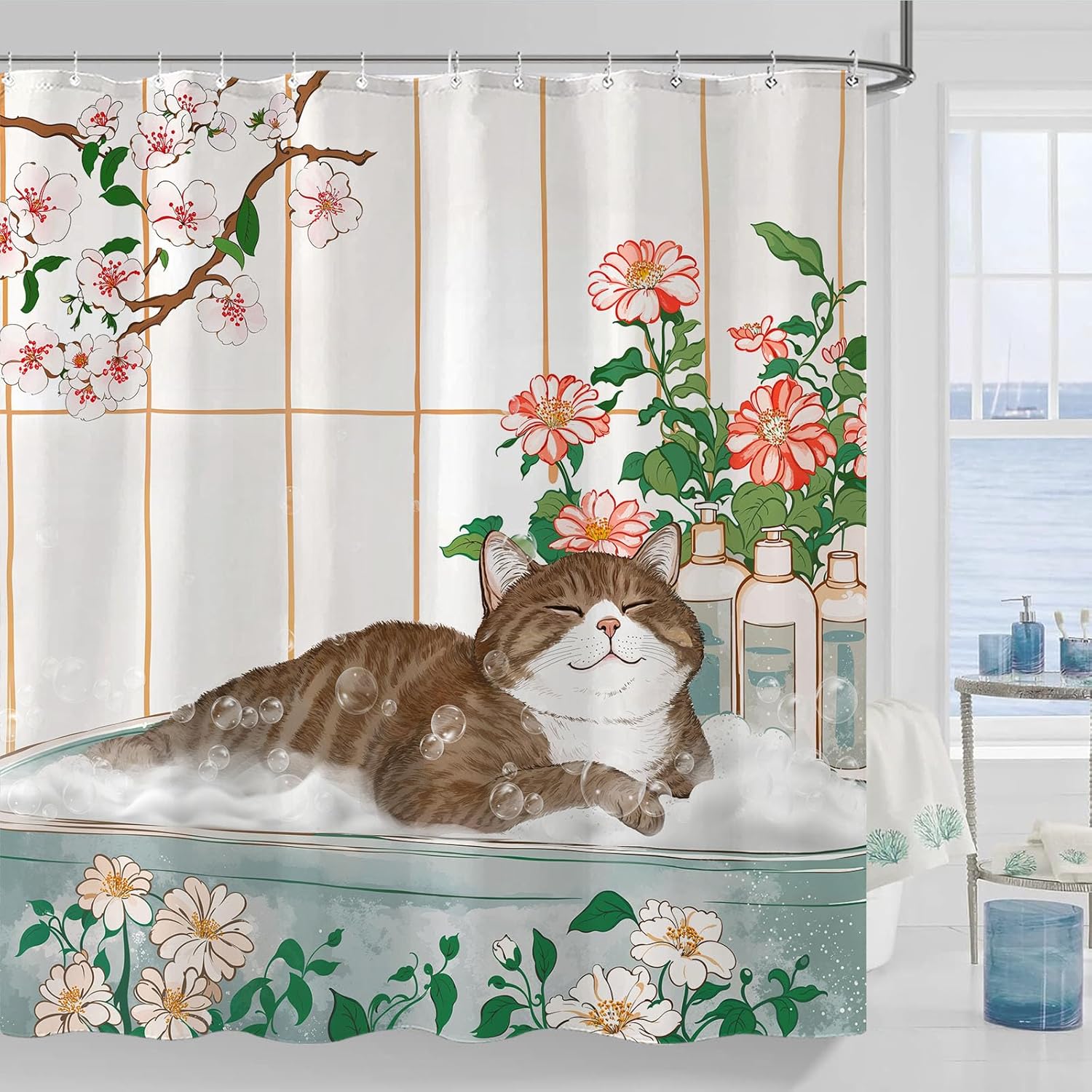 Estetik Kedi Çiçek Suluboya Du - Home Bathroom Spa Ideas incelemesi ve fiyatı